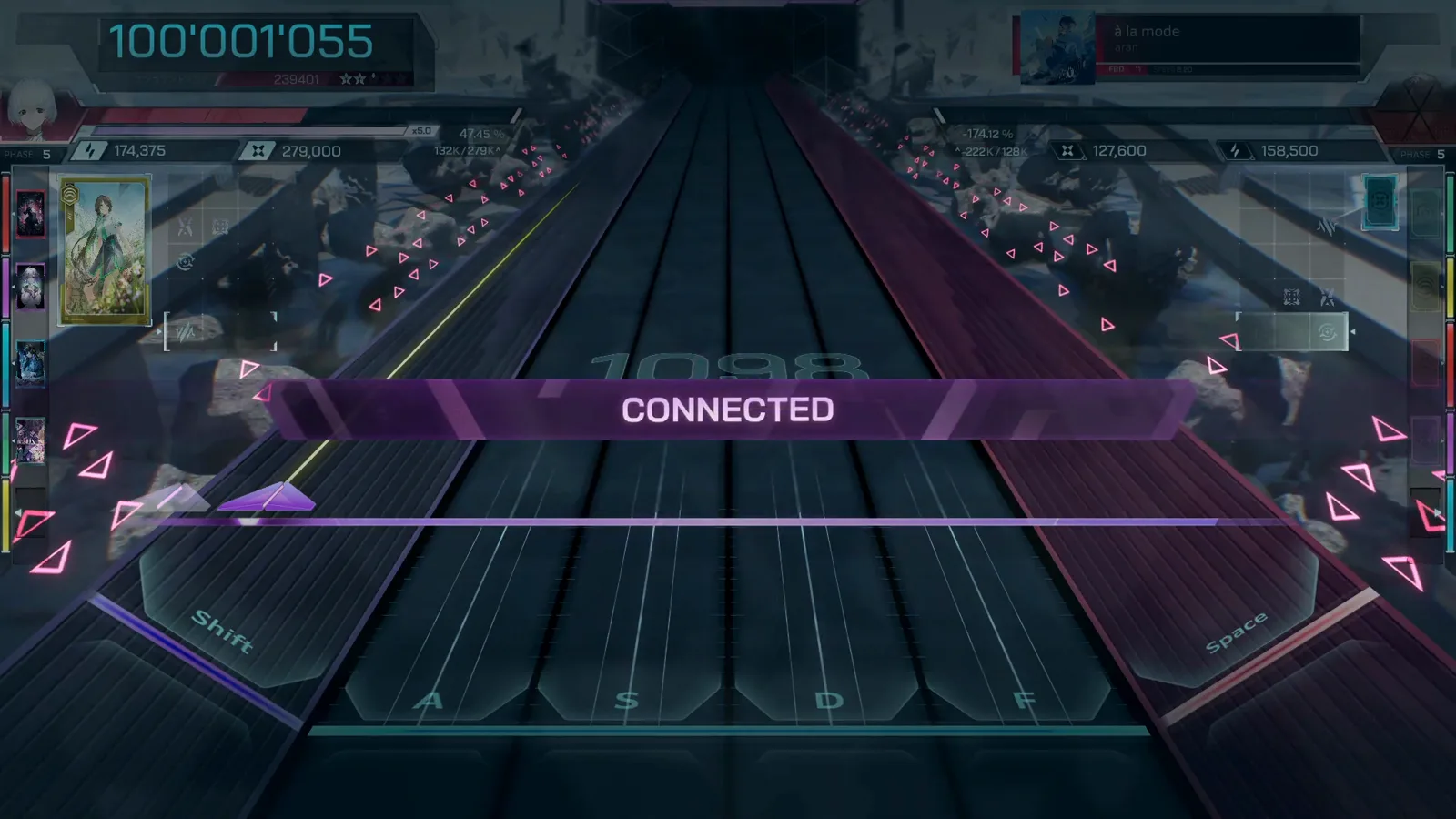 In Falsus freezes the à la mode FBD 11 field at 100'001'055 under a CONNECTED banner