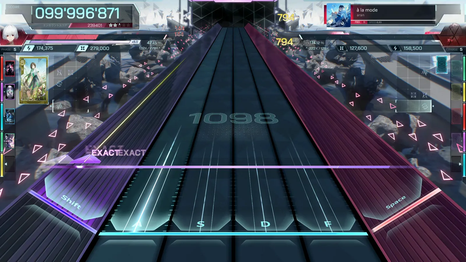 The last hexagonal holds of à la mode FBD 11 reach 099'996'871 at combo 1088 in In Falsus