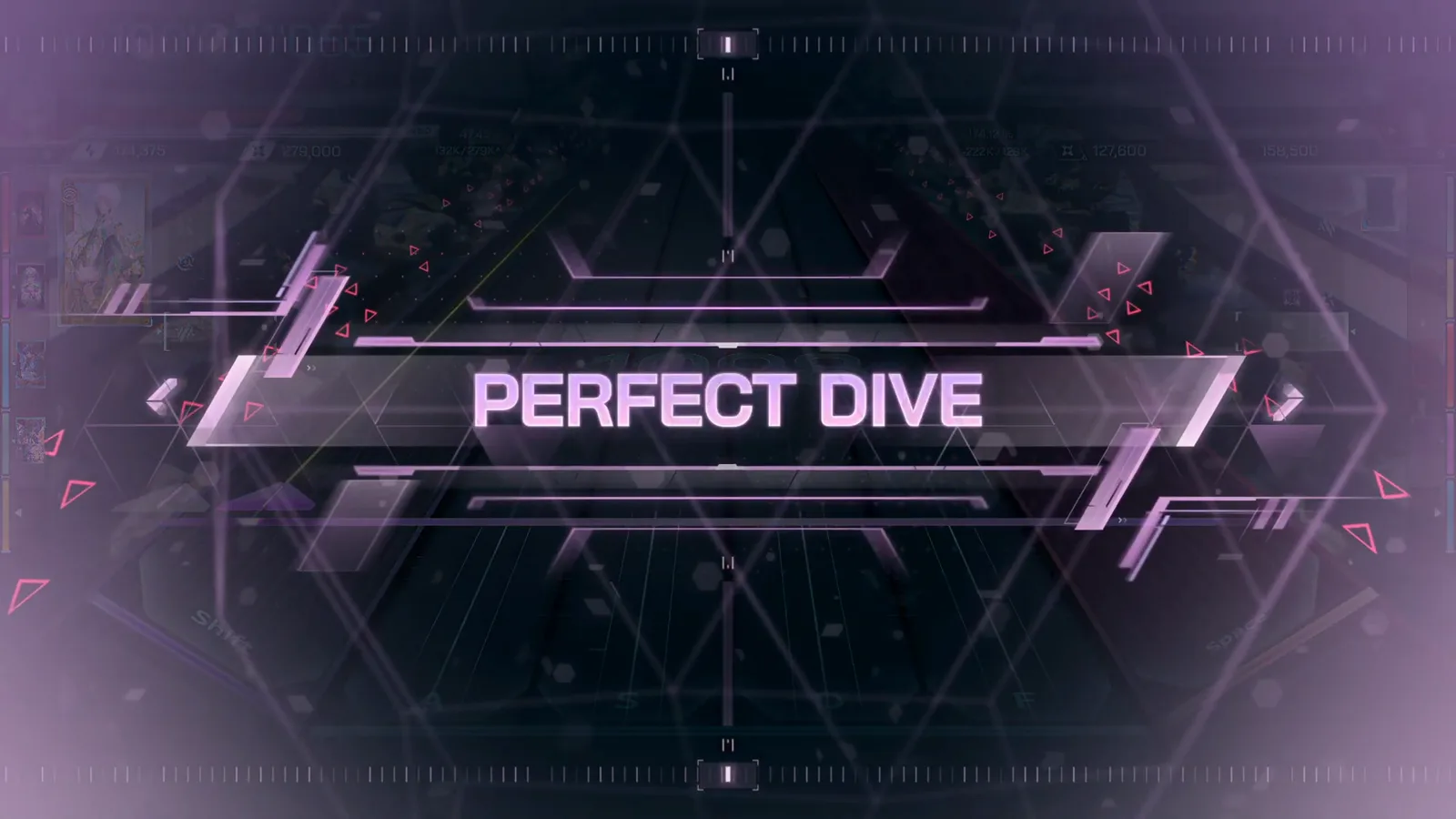 The PERFECT DIVE splash fills the screen after the final note of In Falsus à la mode FBD 11