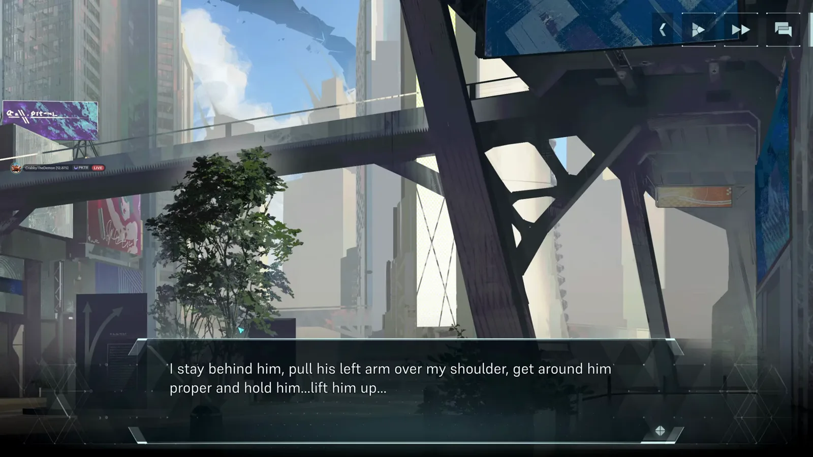 In Falsus Iris timeline scene of the alley shakedown where she corkscrews a knife-wielding thief into the concrete In Falsus Iris timeline scene of the alley shakedown where she corkscrews a knife-wielding thief into the concrete