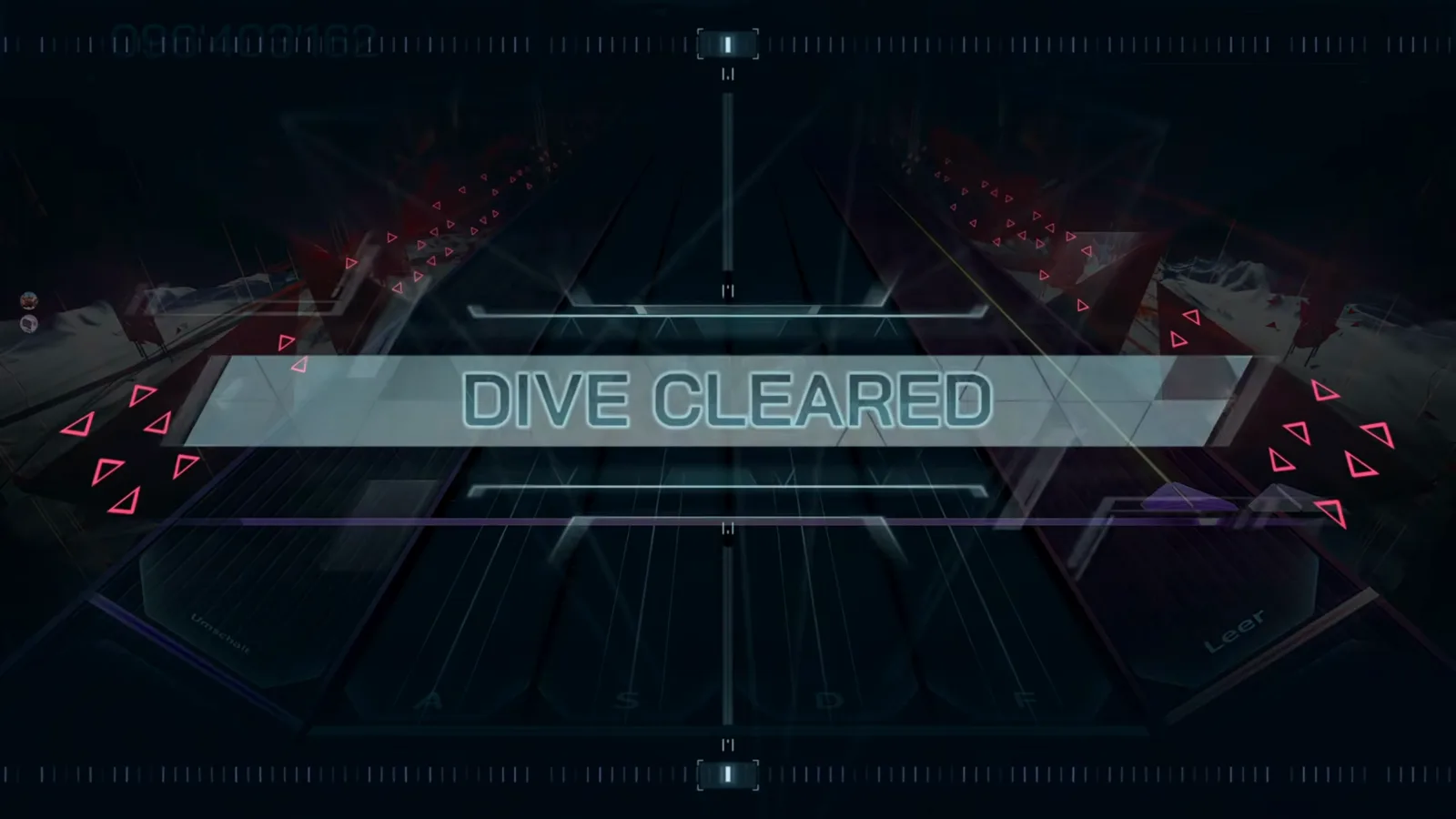 The DIVE CLEARED banner sweeps over the cleared In Falsus field right after the last note of Albedo ULT 10 The DIVE CLEARED banner sweeps over the cleared In Falsus field right after the last note of Albedo ULT 10
