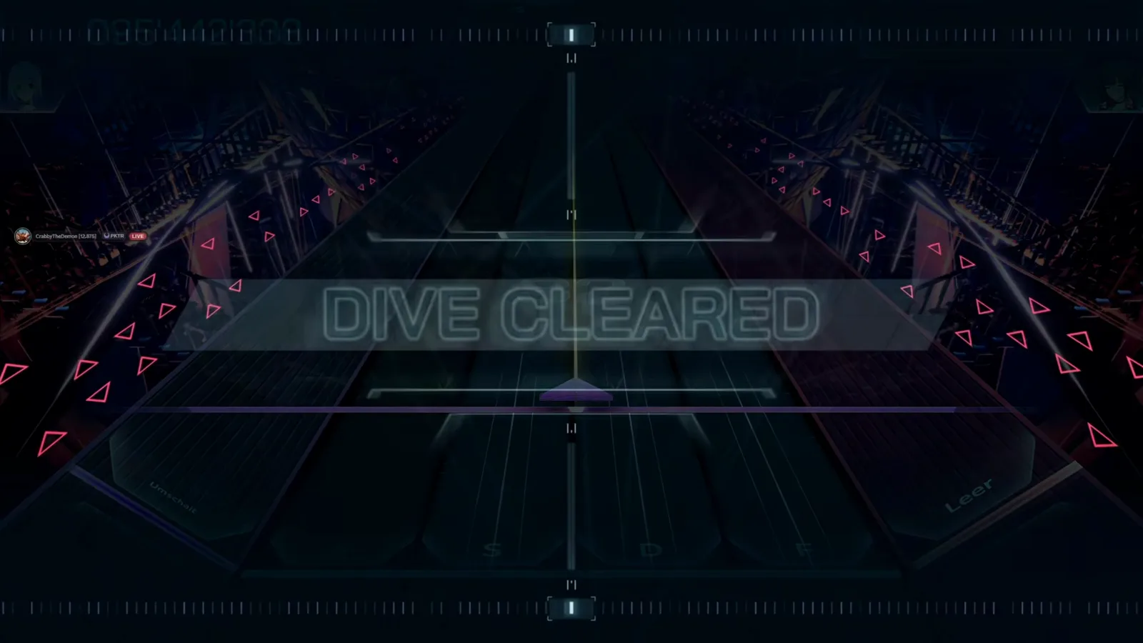 The DIVE CLEARED banner seals the first sightread of Chronophobia EVO 9 in In Falsus
