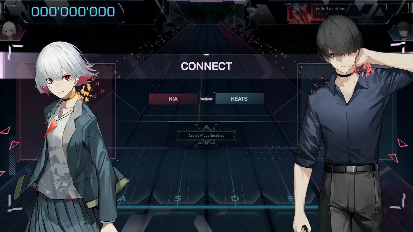 CONNECT story scene in In Falsus before code:Leviathan with NIA and KEATS trading lines over the dive field