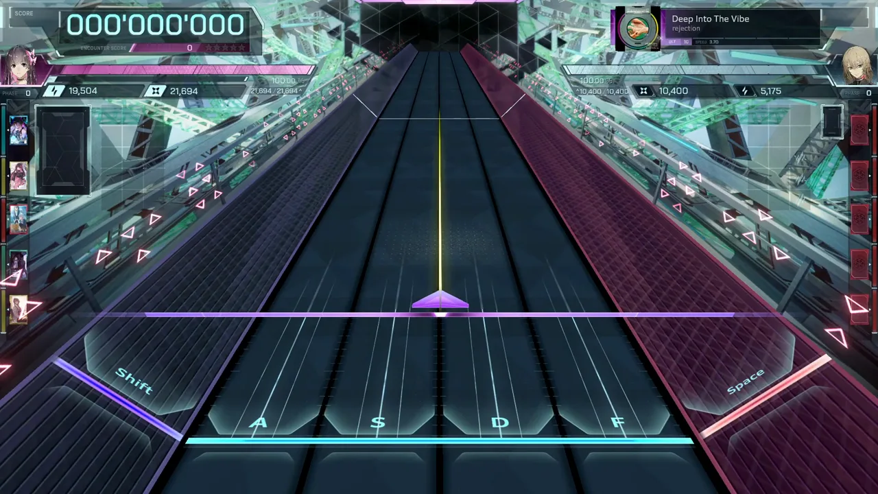 In Falsus opens Deep Into The Vibe straight on the field at 000'000'000 with the HUD chip reading ULT 10 and SPEED 3.70