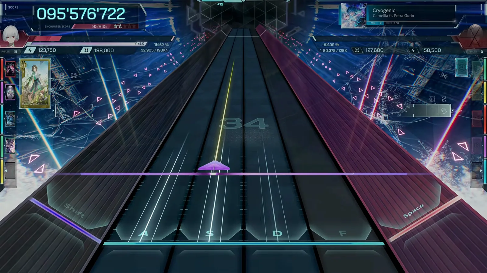 Last seconds of an In Falsus Cryogenic dive with a nearly full encounter score and three stars filling the HUD Last seconds of an In Falsus Cryogenic dive with a nearly full encounter score and three stars filling the HUD