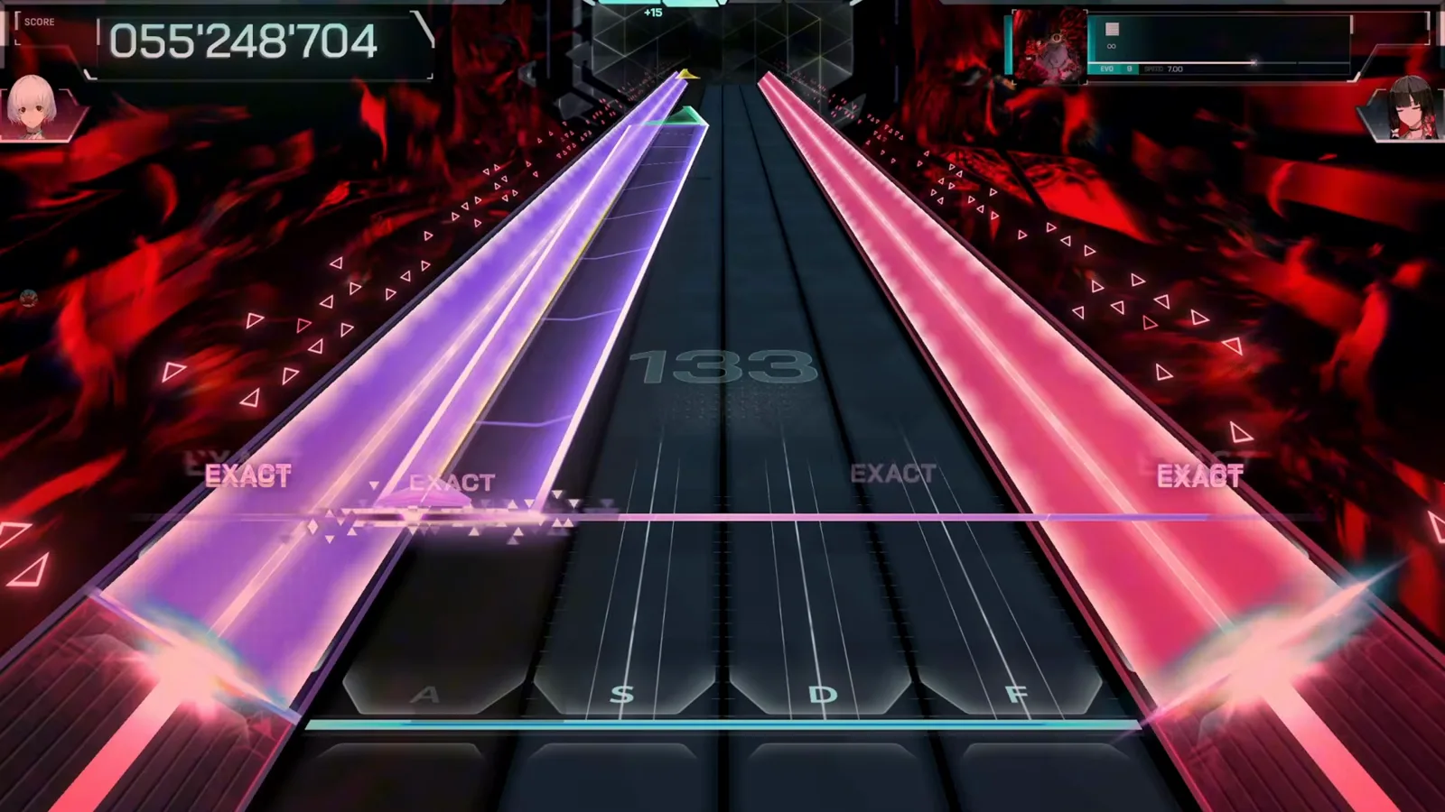 Twin pink field beams cut across a chain of 133 at 055 248 704 in the In Falsus hidden song EVO 9 Twin pink field beams cut across a chain of 133 at 055 248 704 in the In Falsus hidden song EVO 9
