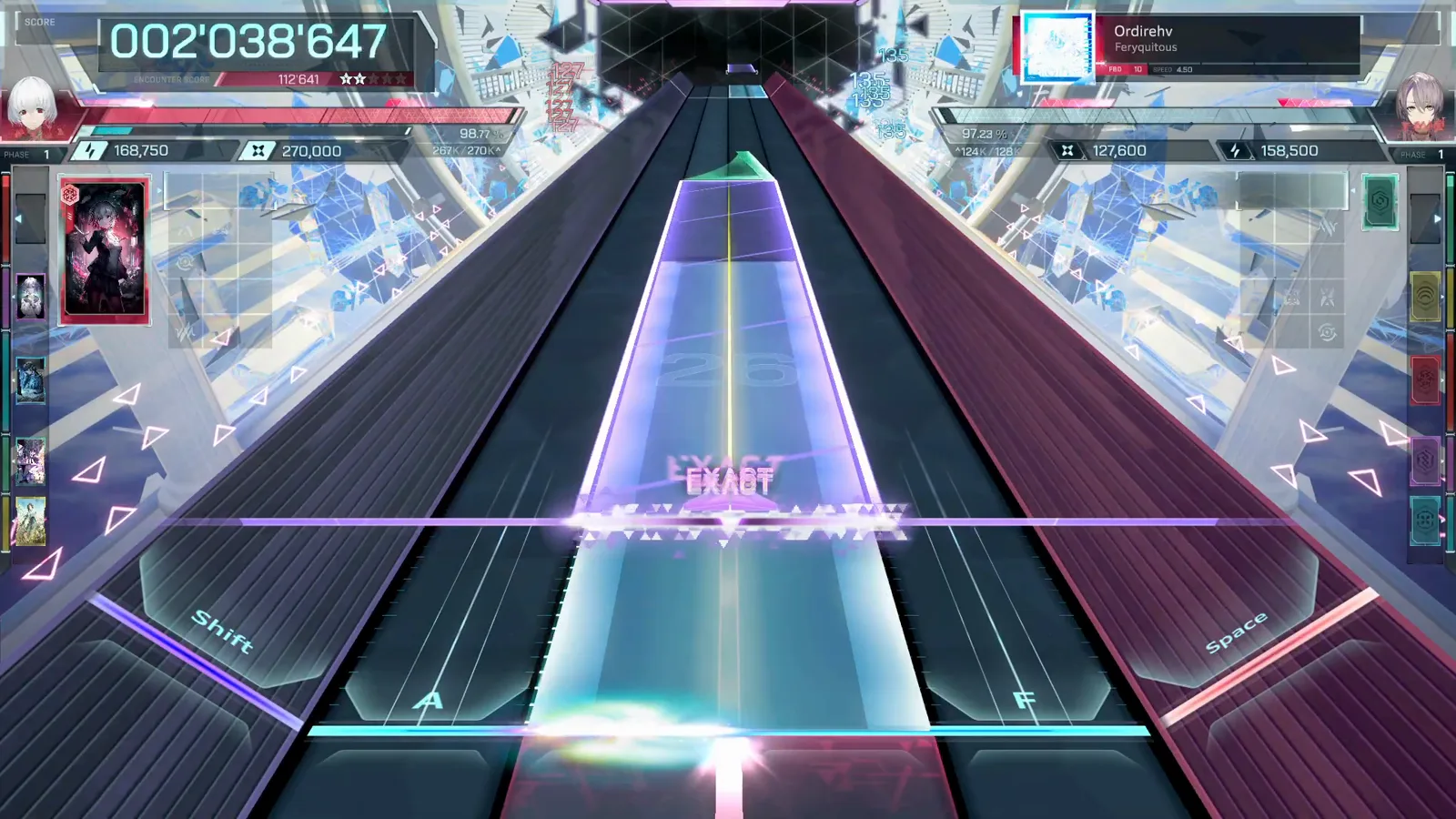 In Falsus Ordirehv FORBIDDEN 10 chart opening with keyboard triplets on the white and cyan stage In Falsus Ordirehv FORBIDDEN 10 chart opening with keyboard triplets on the white and cyan stage