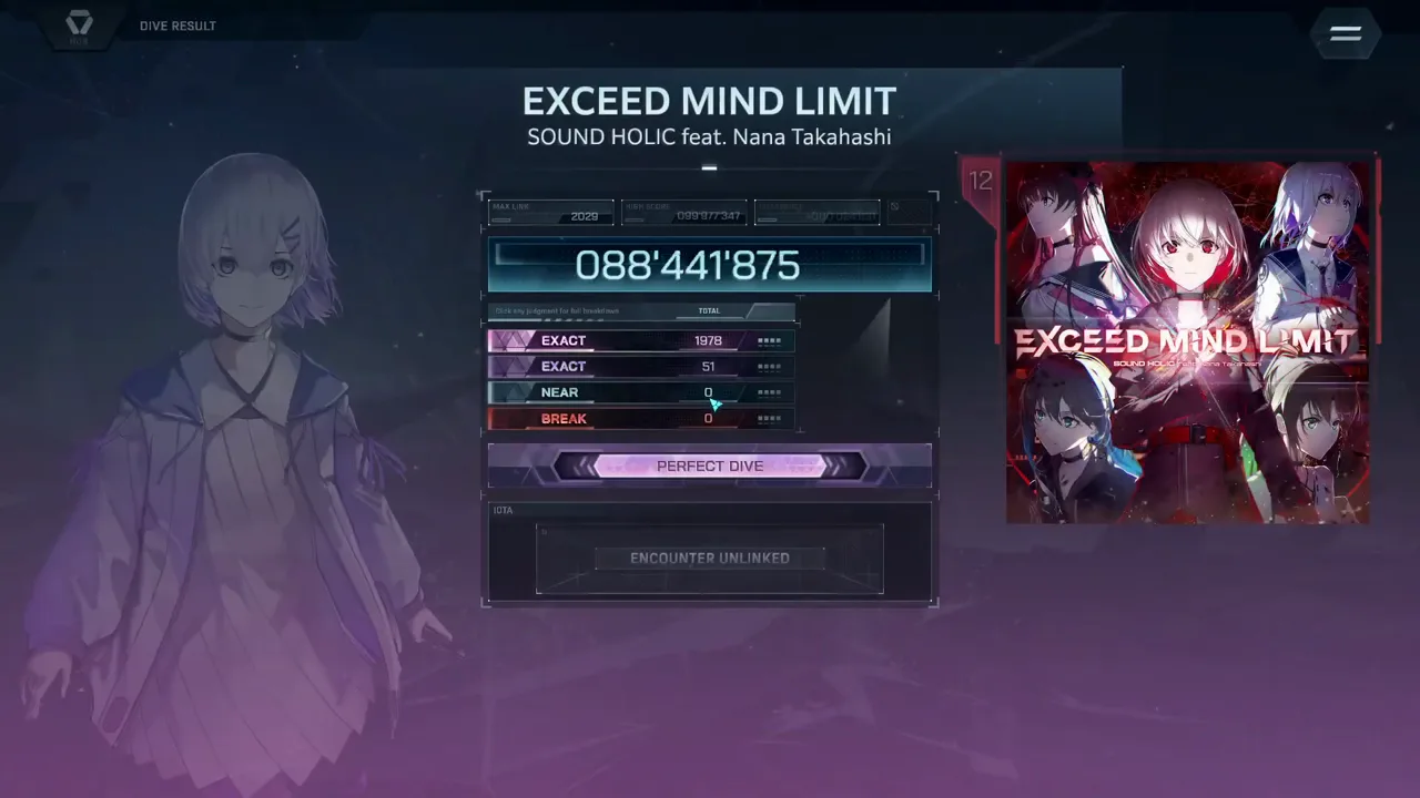 The result card counts up through 088'441'875 before settling — a mid-roll frame, not the final EXCEED MIND LIMIT score The result card counts up through 088'441'875 before settling — a mid-roll frame, not the final EXCEED MIND LIMIT score