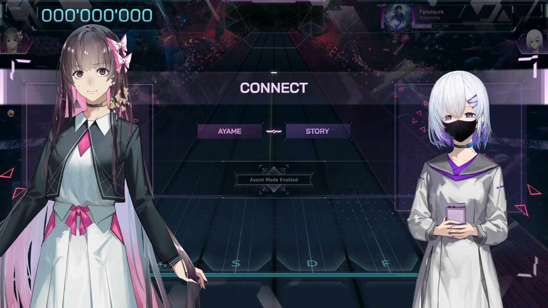 Second assist notice in one run: Falsequre's In Falsus CONNECT gate prints Assist Mode Enabled above its encounter tabs