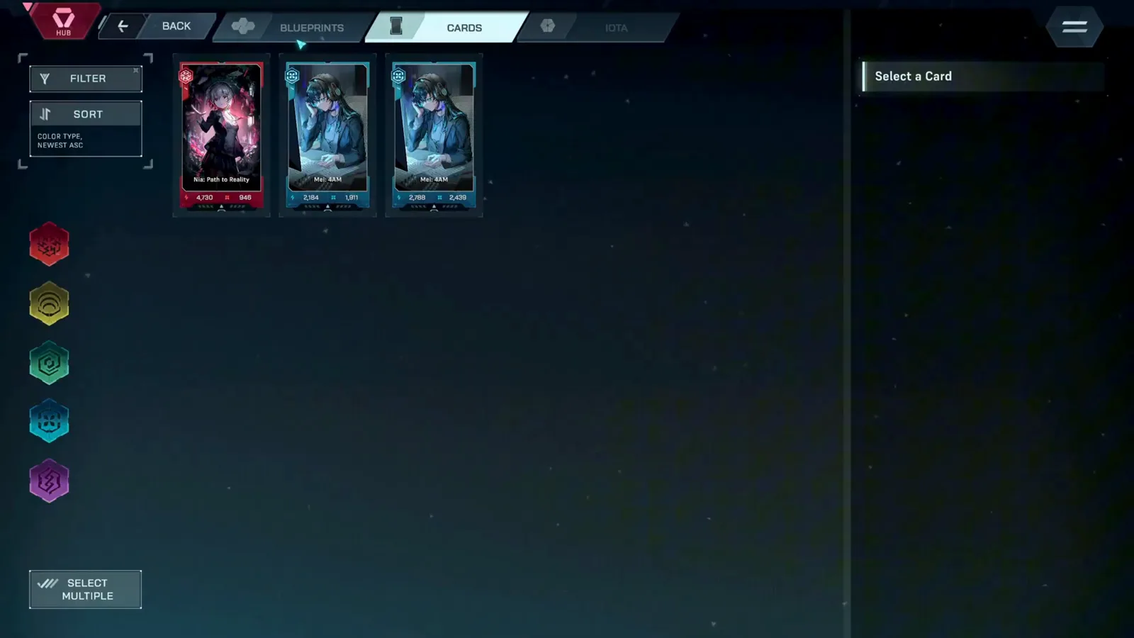 In Falsus cards gallery comparing the newly integrated Mei: 4AM at 2,788 Power with the older 2,184 Power copy