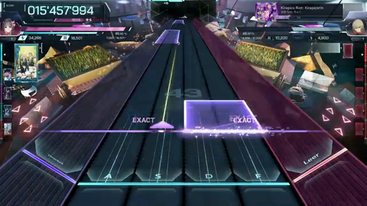 A translucent violet hold panel rides the judgment line between two EXACT tags at 015'457'994 in In Falsus A translucent violet hold panel rides the judgment line between two EXACT tags at 015'457'994 in In Falsus