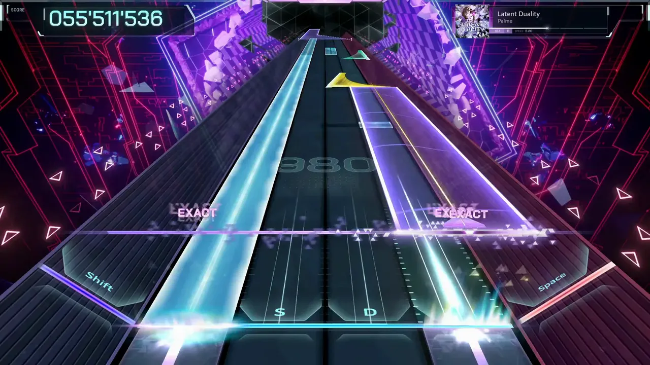 Crossing lasers sweep the In Falsus lanes at 055'511'536 as the chain watermark reads 980 in Latent Duality ULT 11 Crossing lasers sweep the In Falsus lanes at 055'511'536 as the chain watermark reads 980 in Latent Duality ULT 11
