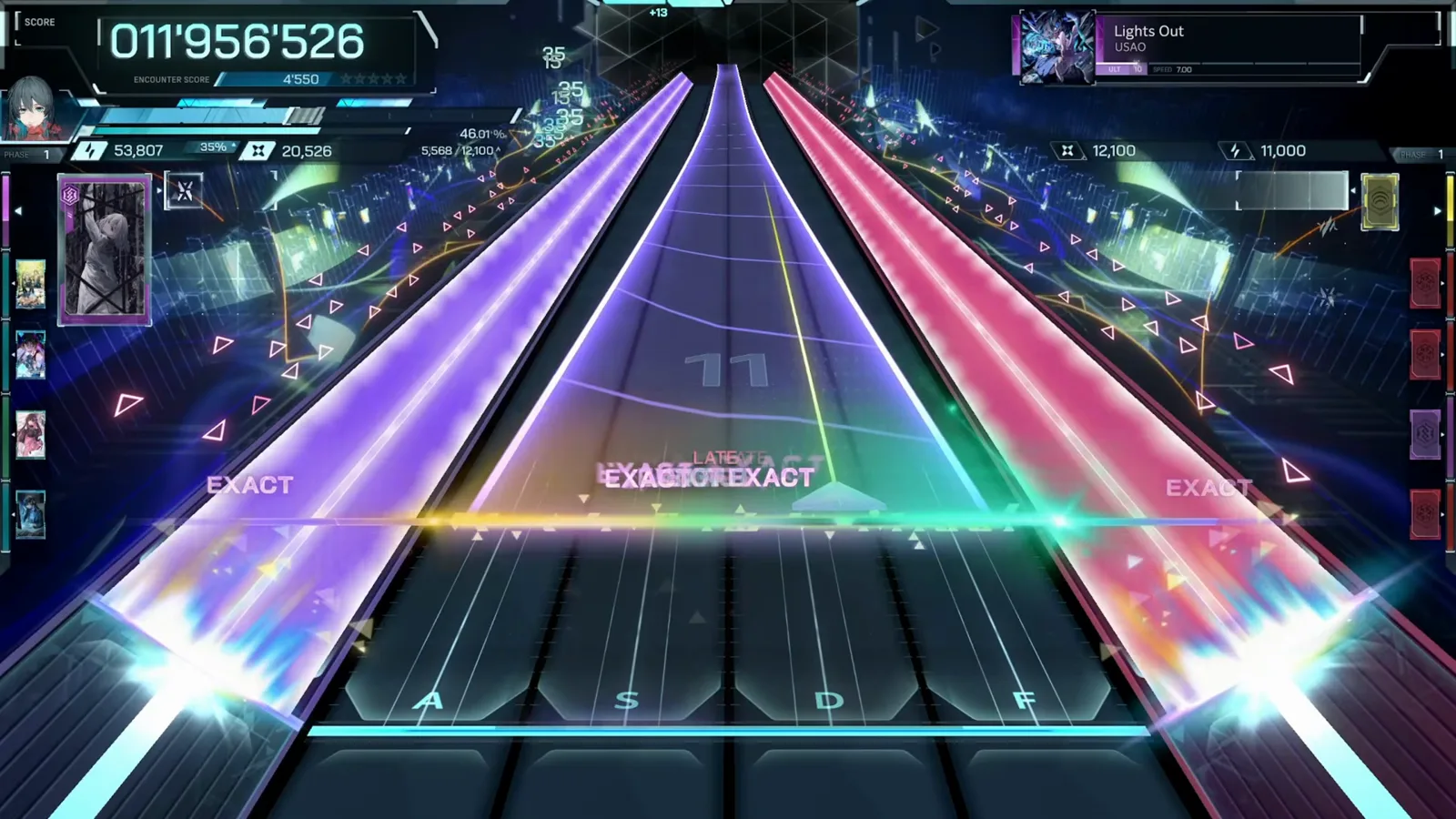 Triple beams crowd the judgment line with EXACT EXACT EXACT and a red BREAK chip at 011 956 526 in Lights Out ULT 10 Triple beams crowd the judgment line with EXACT EXACT EXACT and a red BREAK chip at 011 956 526 in Lights Out ULT 10