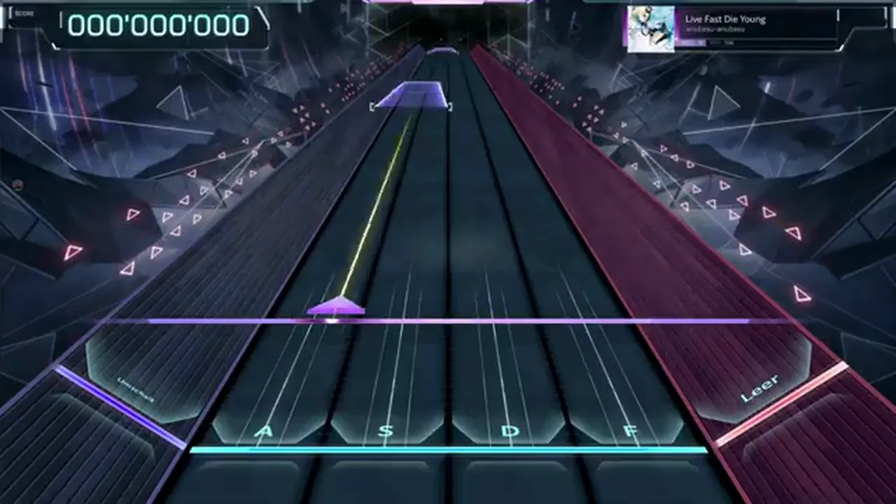 The first wide beam of Live Fast Die Young ULT 10 descends over the In Falsus highway while the HUD reads 000'000'000