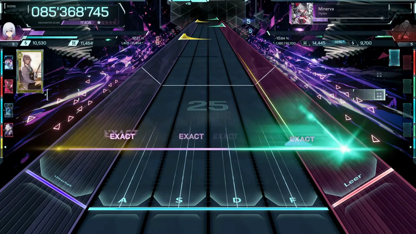 Three EXACT labels share the In Falsus judgment line at chain 25 while a teal beam rides the right lane Three EXACT labels share the In Falsus judgment line at chain 25 while a teal beam rides the right lane