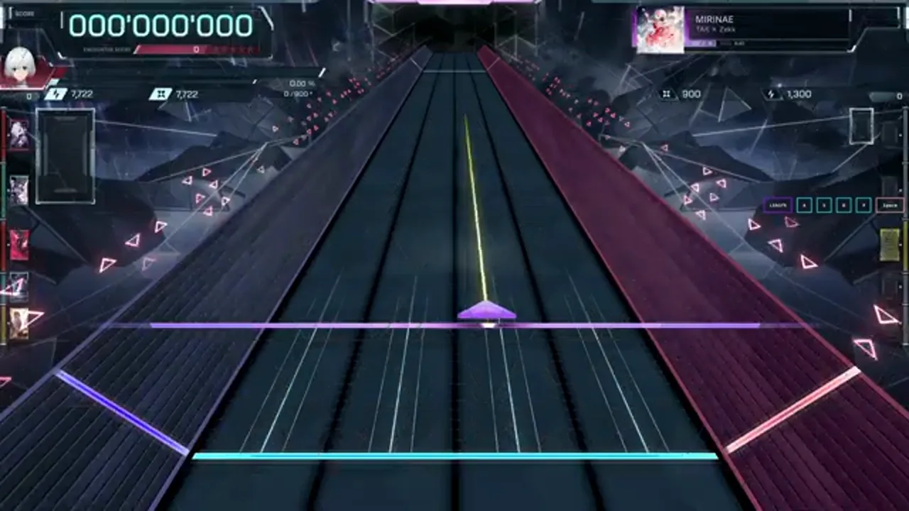 In Falsus loads the MIRINAE dive by TAK × Zekk at 000'000'000 with the ULT highway empty before the first note