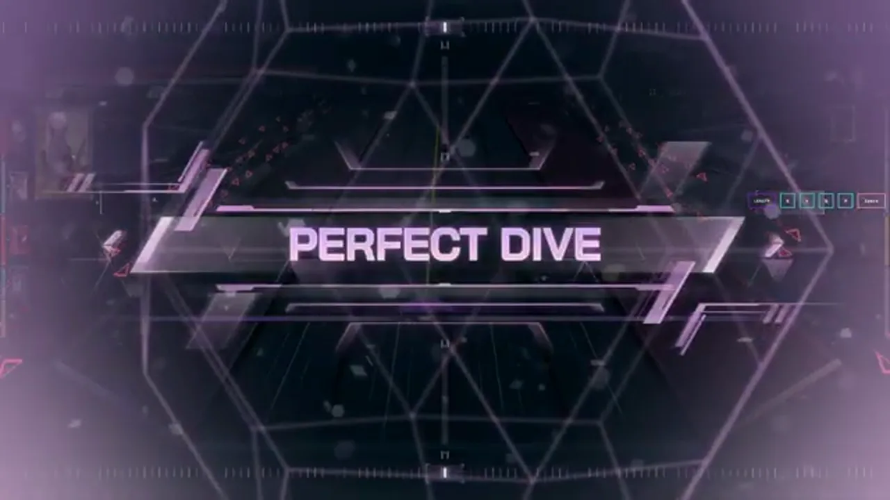 The PERFECT DIVE banner fills the screen over the hexagon grid after MIRINAE ULT 9 ends full chain in In Falsus