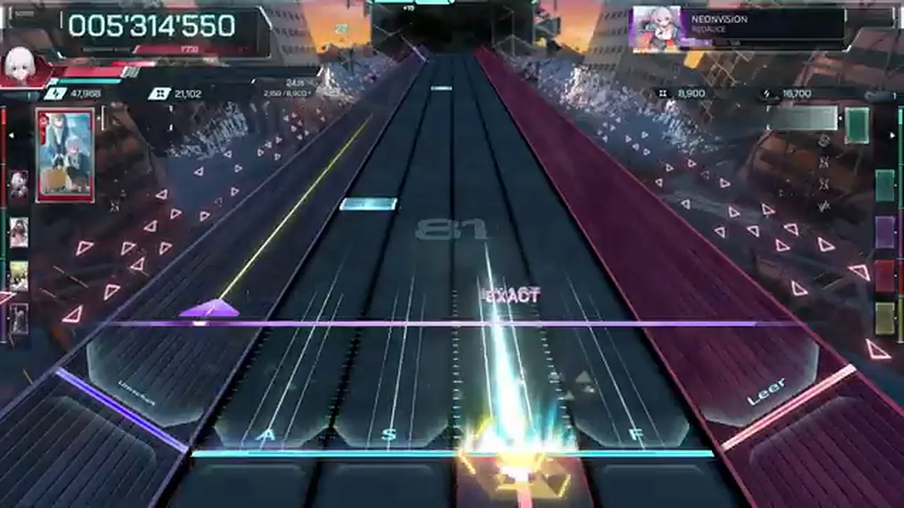 In Falsus lands NEONViSION ULT 9's first EXACTs at 005'314'550 under a purple hold and a yellow flick In Falsus lands NEONViSION ULT 9's first EXACTs at 005'314'550 under a purple hold and a yellow flick