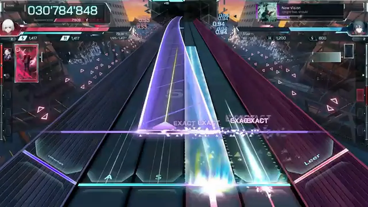 Violet and pink wide beams hold parallel lines under a long EXACT string at 030'784'848 in In Falsus Violet and pink wide beams hold parallel lines under a long EXACT string at 030'784'848 in In Falsus
