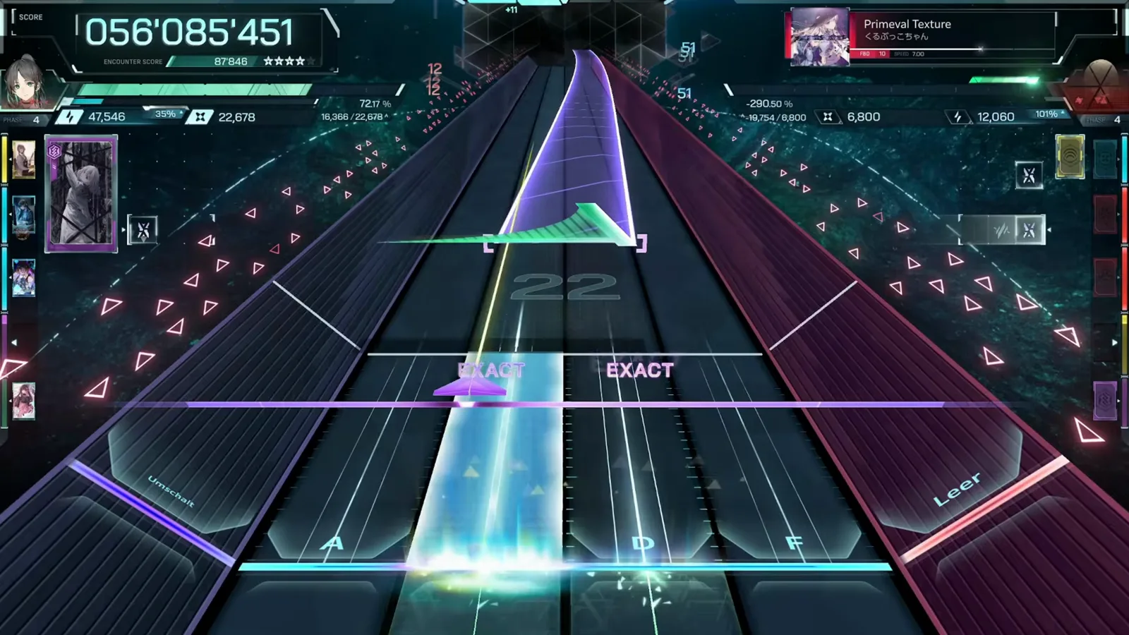 A green burst fires over the left rail at 056 085 451 in the streaming middle of Primeval Texture FBD 10 A green burst fires over the left rail at 056 085 451 in the streaming middle of Primeval Texture FBD 10