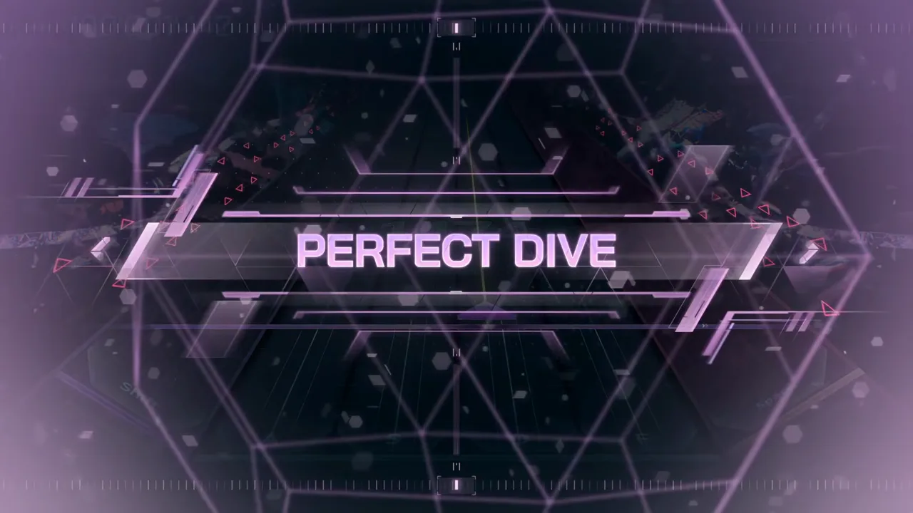 The PERFECT DIVE banner crosses Self-confrontatioN's emptied highway, certifying a full-chain FBD 12 clear