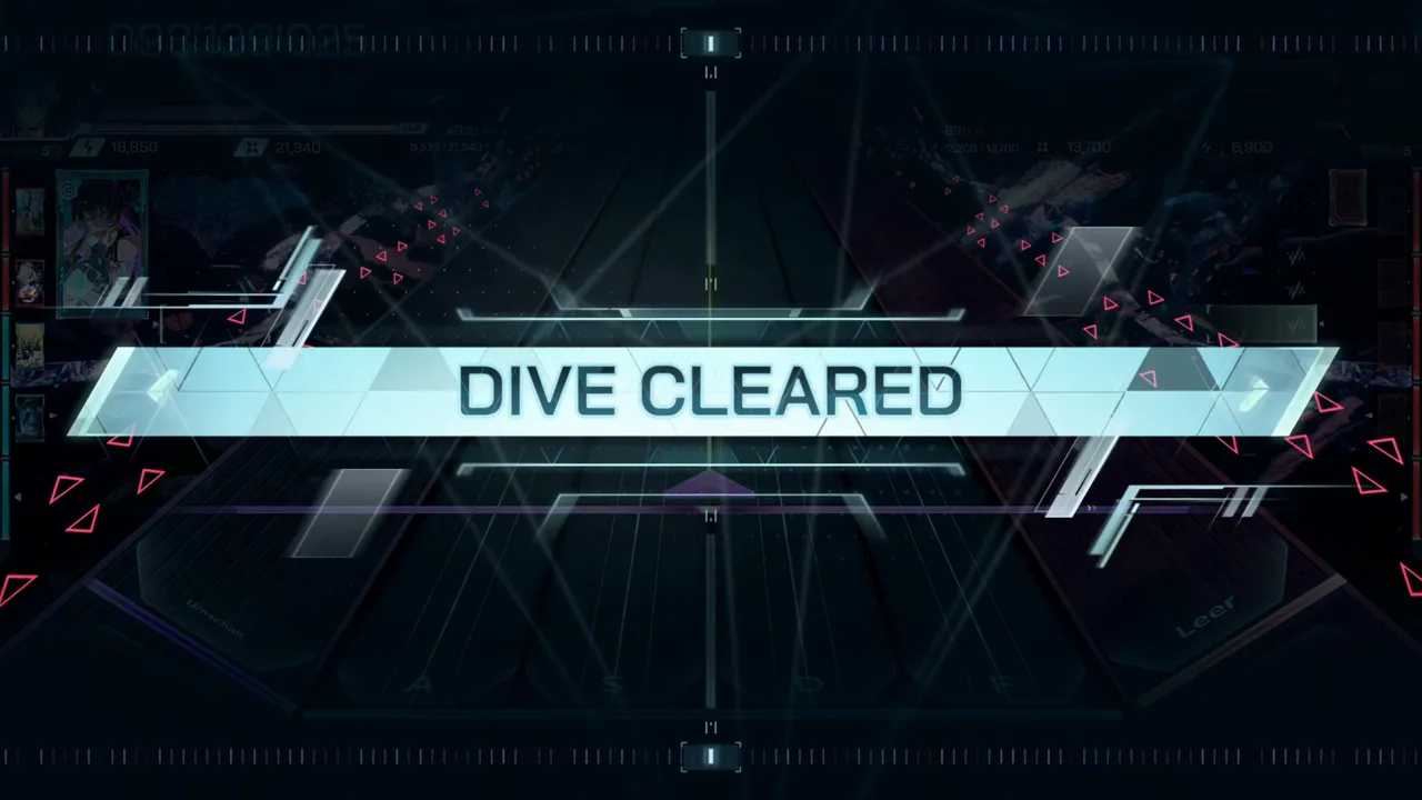 The cyan DIVE CLEARED banner crosses Sin Utopia's darkened In Falsus field, certifying the account's first ULT 10 clear The cyan DIVE CLEARED banner crosses Sin Utopia's darkened In Falsus field, certifying the account's first ULT 10 clear