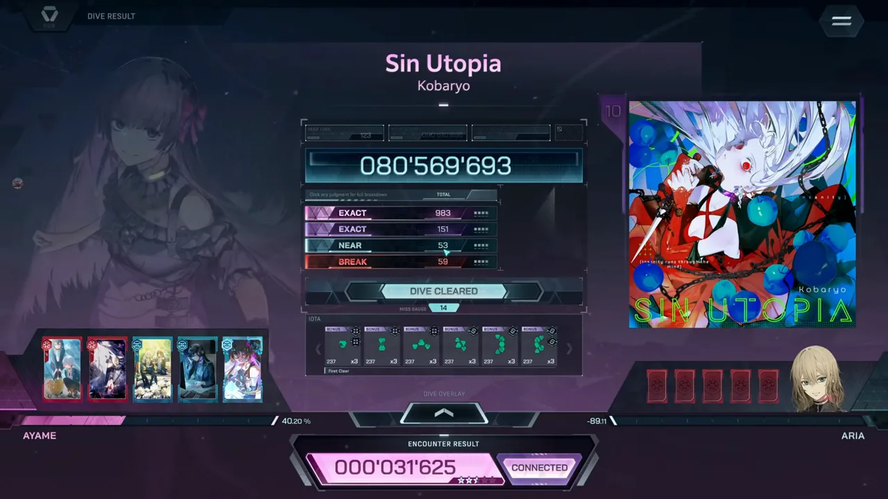 The In Falsus card counts through 080'569'693 with Sin Utopia's rows already locked: 983 + 151, 53 NEAR, 59 BREAK The In Falsus card counts through 080'569'693 with Sin Utopia's rows already locked: 983 + 151, 53 NEAR, 59 BREAK