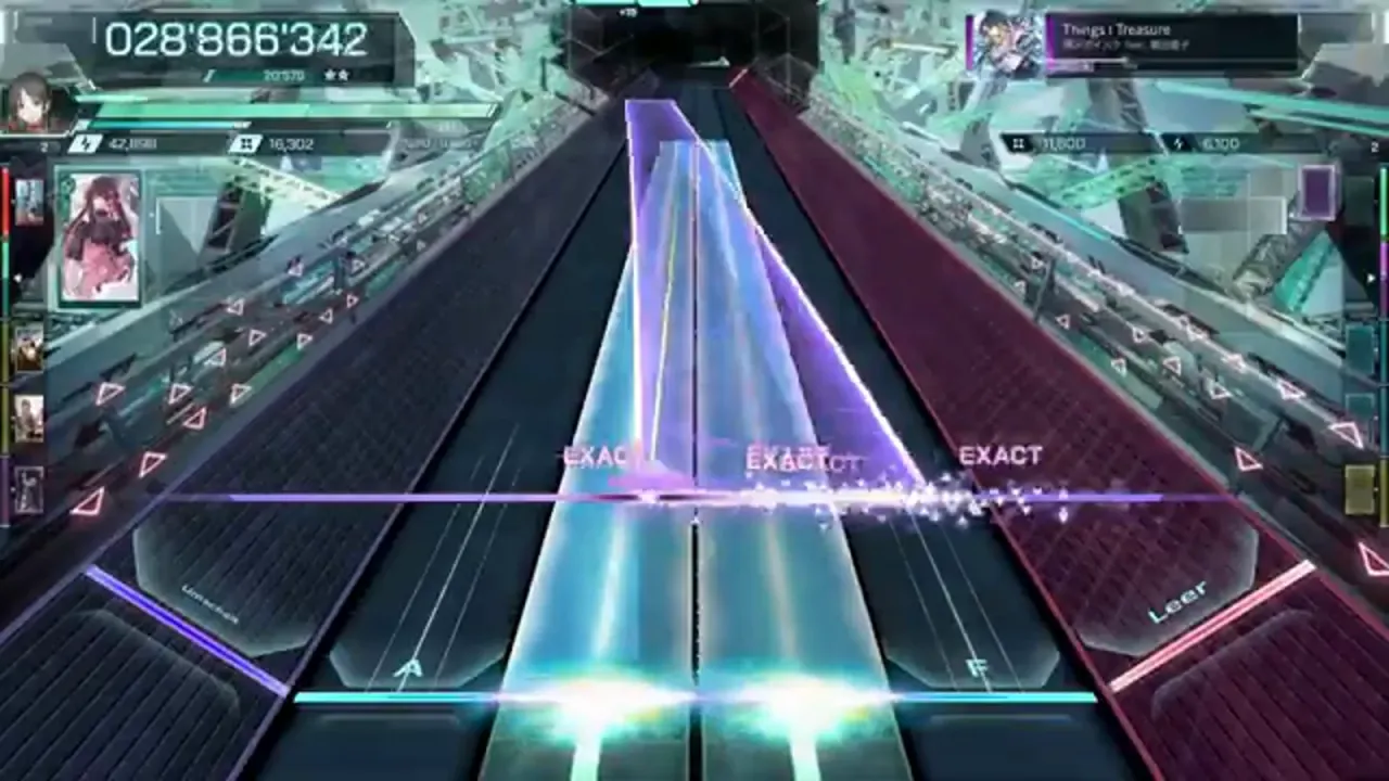 A violet triangle beam spans most of the highway at 028’866’342 early in Things I Treasure ULT 9 in In Falsus