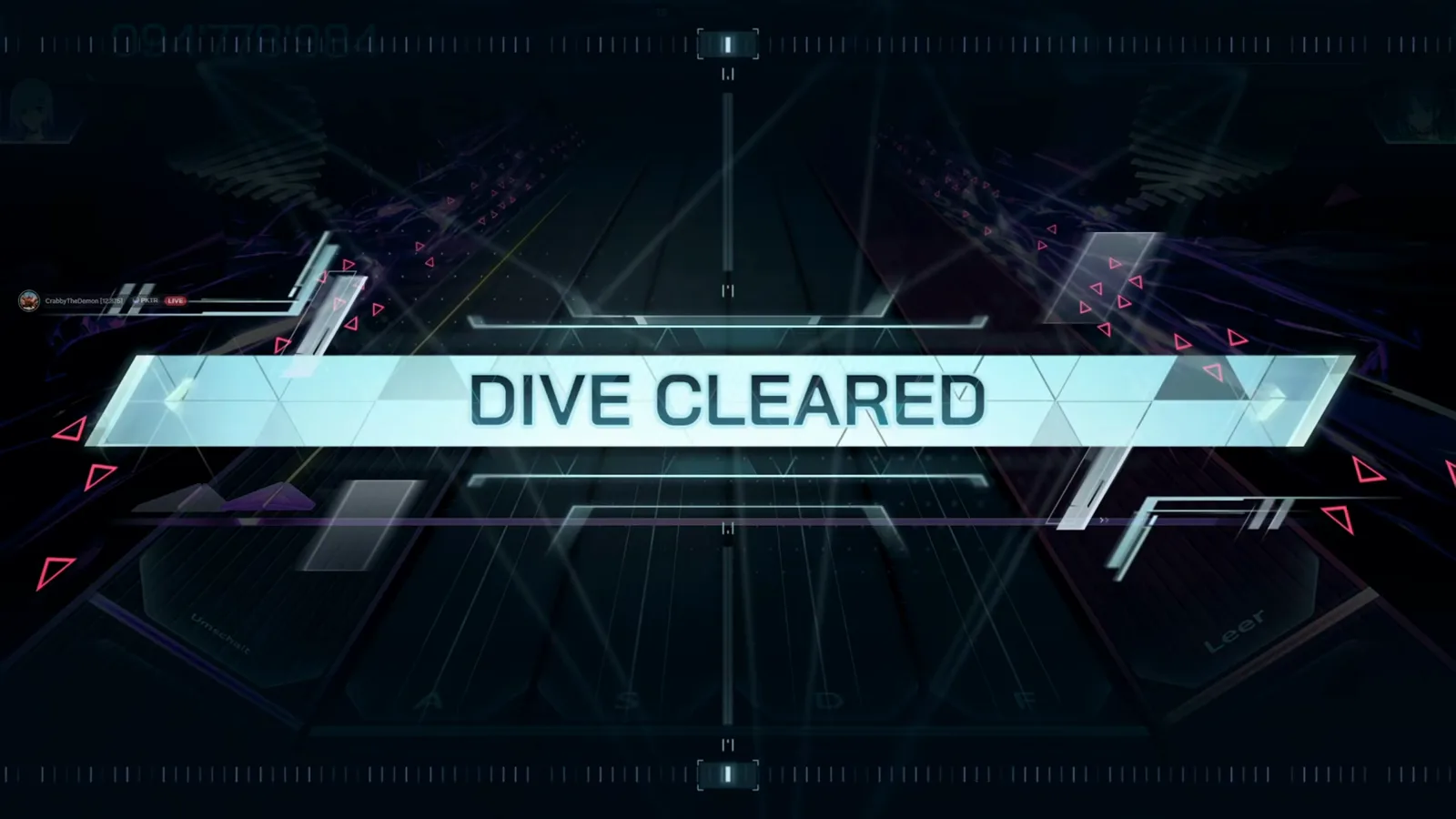The DIVE CLEARED banner seals an assist-mode first-entry clear of Vesper ULT 10 in In Falsus