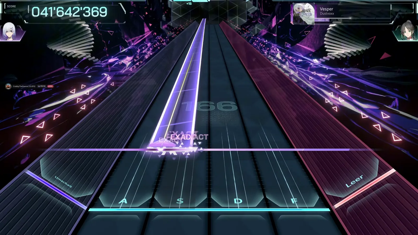 One held slab stretches down the middle lanes as the Vesper ULT 10 chain builds to 166 in In Falsus at 041 642 369
