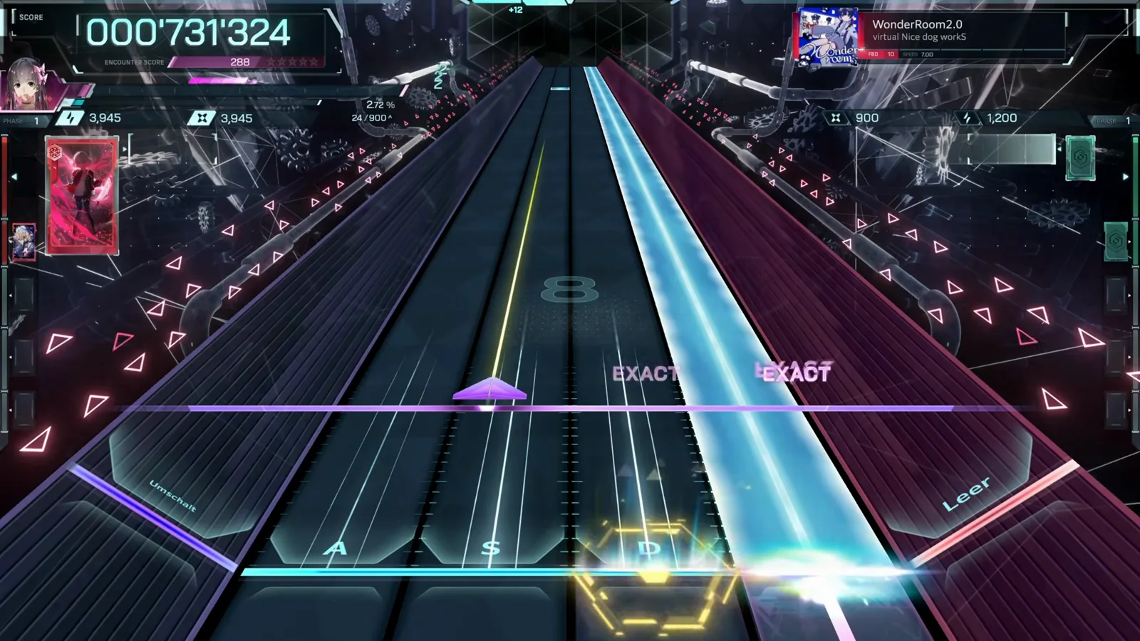 First cyan beam of WonderRoom2.0 FBD 10 lands double EXACT at 000 731 324 during phase 1 in In Falsus First cyan beam of WonderRoom2.0 FBD 10 lands double EXACT at 000 731 324 during phase 1 in In Falsus